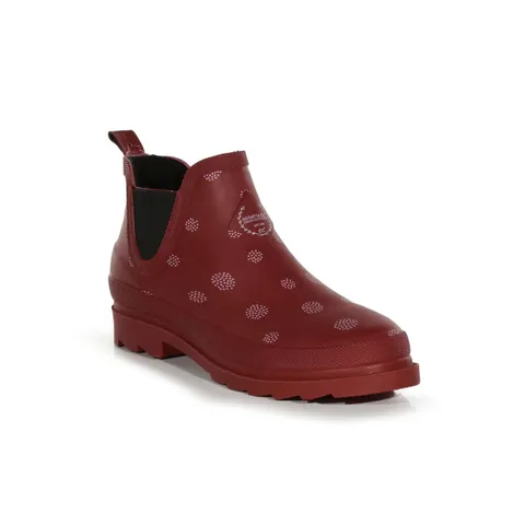BRAND NEW REGATTA WOMENS HARPER COSY ANKLE WELLIES IN CABERNET DOT SIZE UK 3
