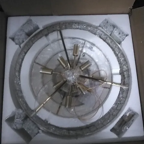 BOXED CRYSTAL EFFECT CHANDELIER