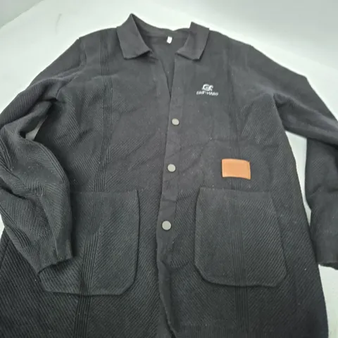 IMPROVES BLACK TEXTURED JUMPER WITH LOGO PATCH – UK 9-10 (130 CM)