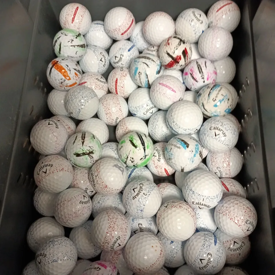 BOX OF APROXIMATELY 50 ASSORTED GOLF BALLS 