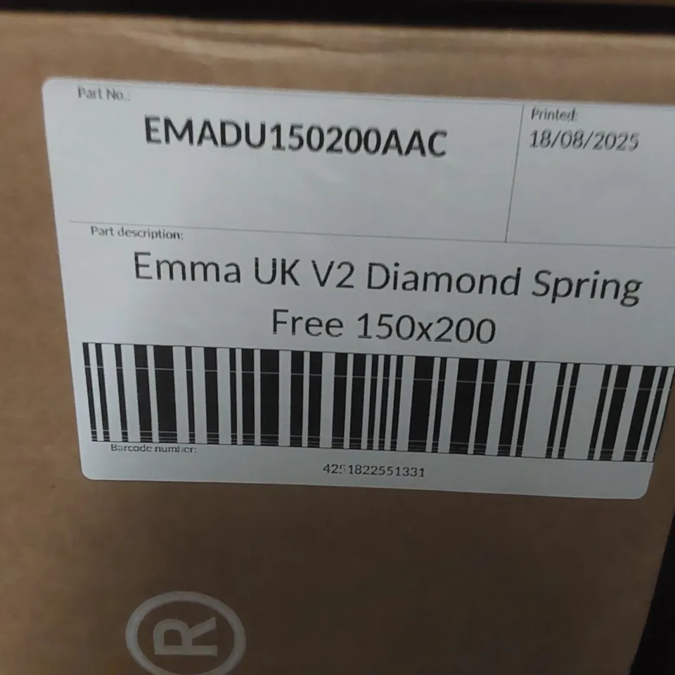 BRAND NEW BOXED EMMA UK V2 DIAMOND SPRING FREE 150 x 200CM KING SIZE MATTRESS 
