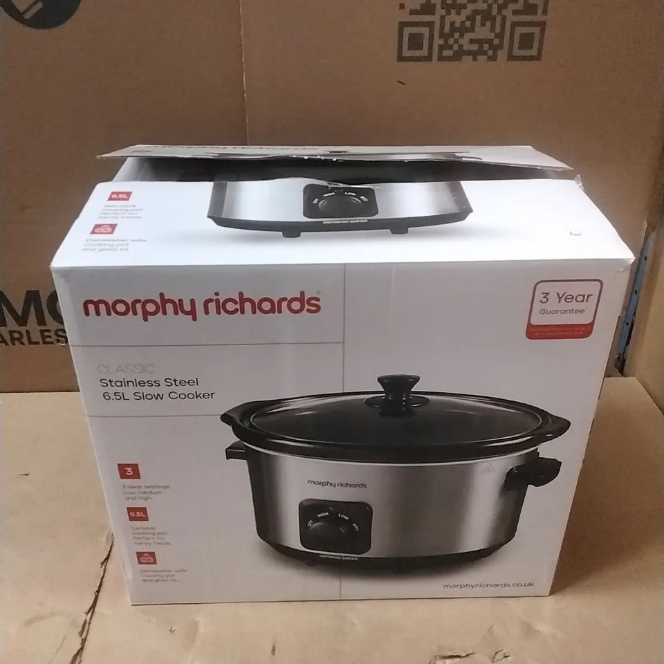 MORPHY RICHARDS STAINLESS STEEL 6.5L SLOW COOKER 8143222
