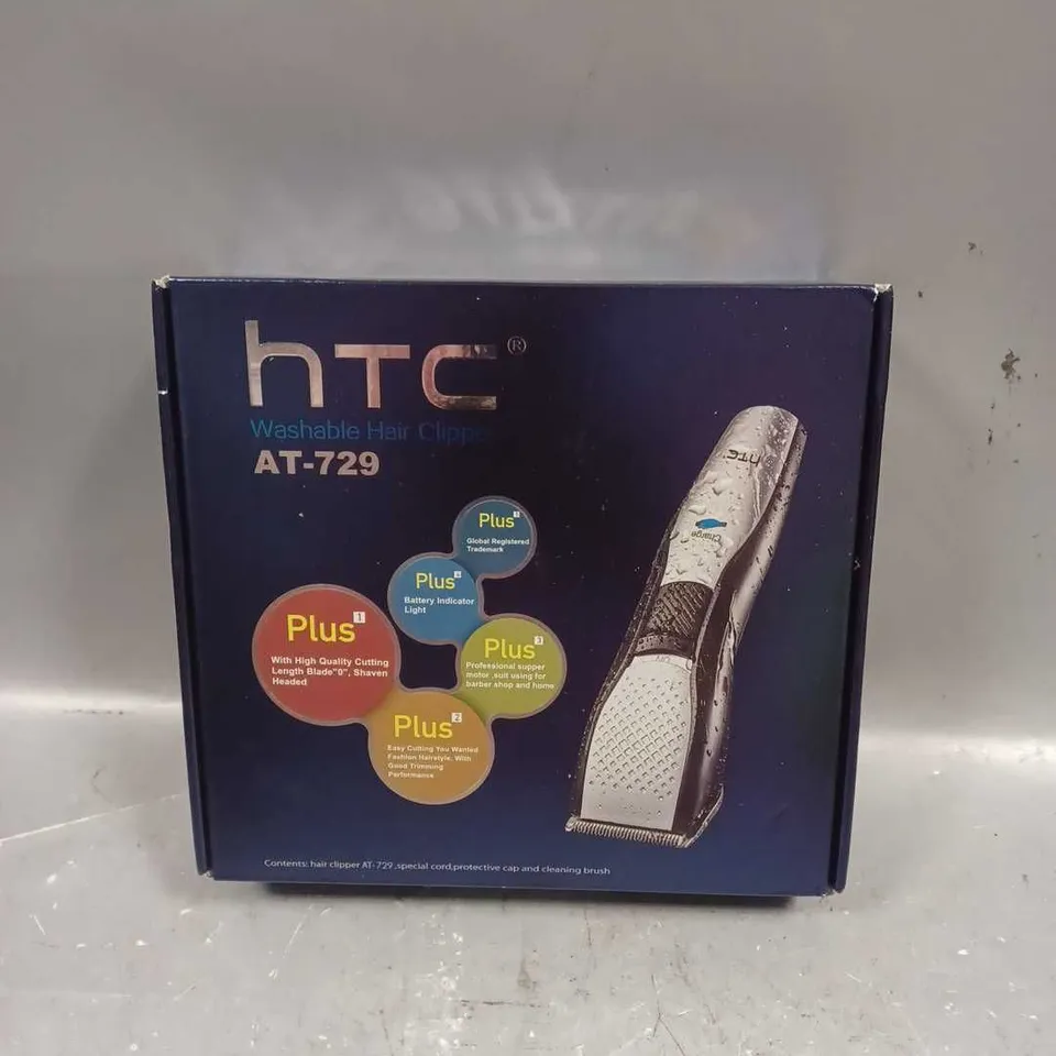 BOXED HTC WASHABLE HAIR CLIPPER AT-729