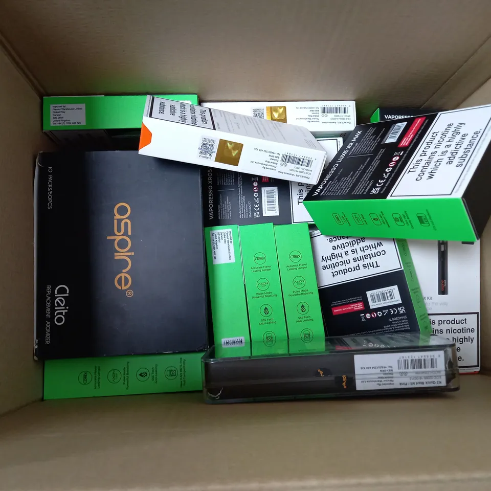 BOX OF APPROXIMATELY 19 ASSORTED E-CIGARETTES