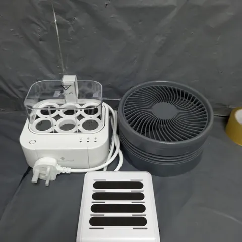 APPROXIMATELY 10 HOUSEHOLD ITEMS TO INCLUDE SMART TALKING EGG COOKER, CHARGING DOCK AND A FOLDABLE FAN