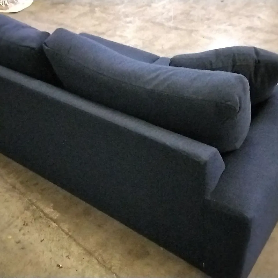 QUALITY BRITISH DESIGNER NAVY BLUE CORNER GROUP SOFA SECTION 