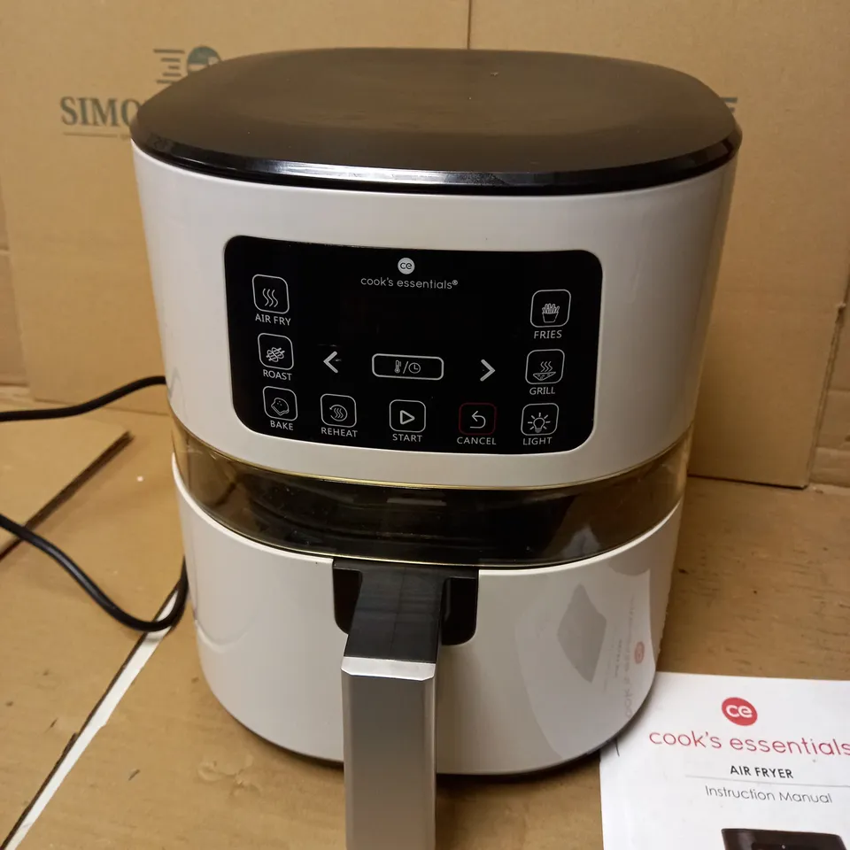 COOK'S ESSENTIALS 4.0L AIR FRYER WITH DIGITAL TOUCHSCREEN & VIEWING SCREEN - COOL GREY