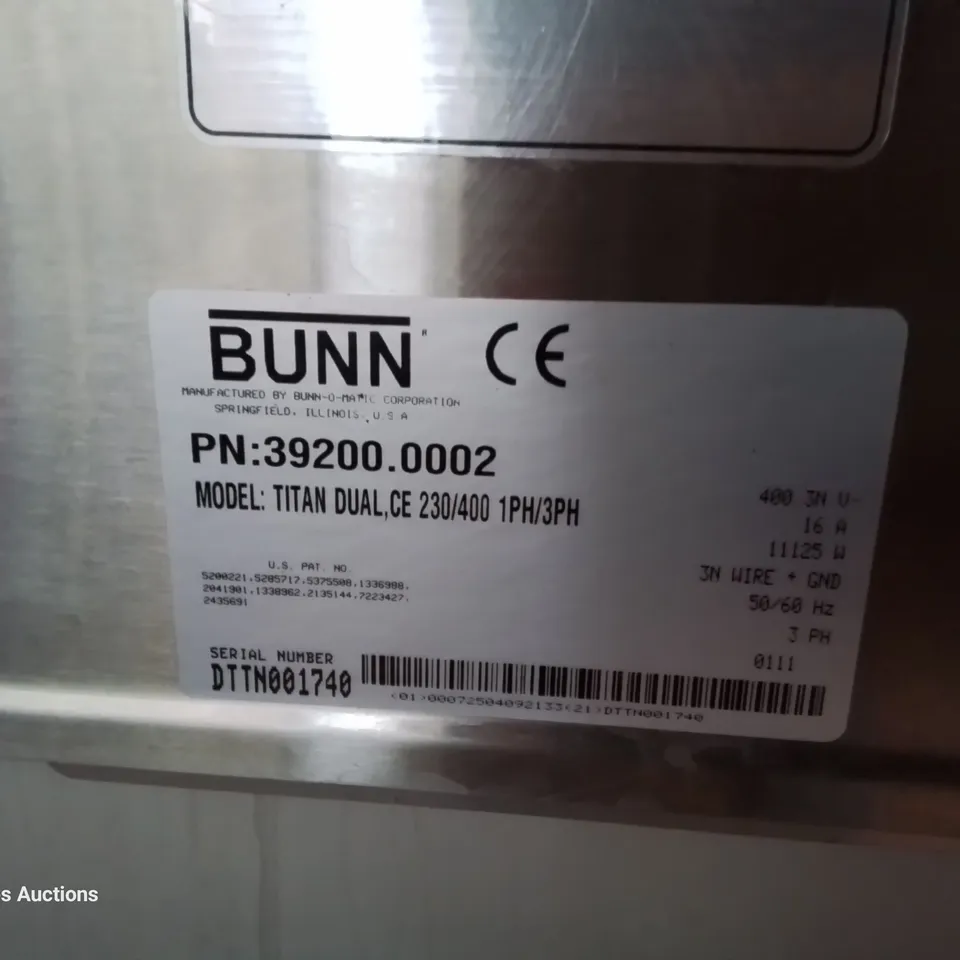 BUNN DUAL TITAN COMMERCIAL COFFEE BREWER
