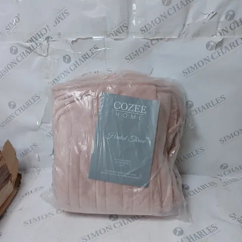 COZEE HOME VELVETSOFT HEATED THROW IN PINK