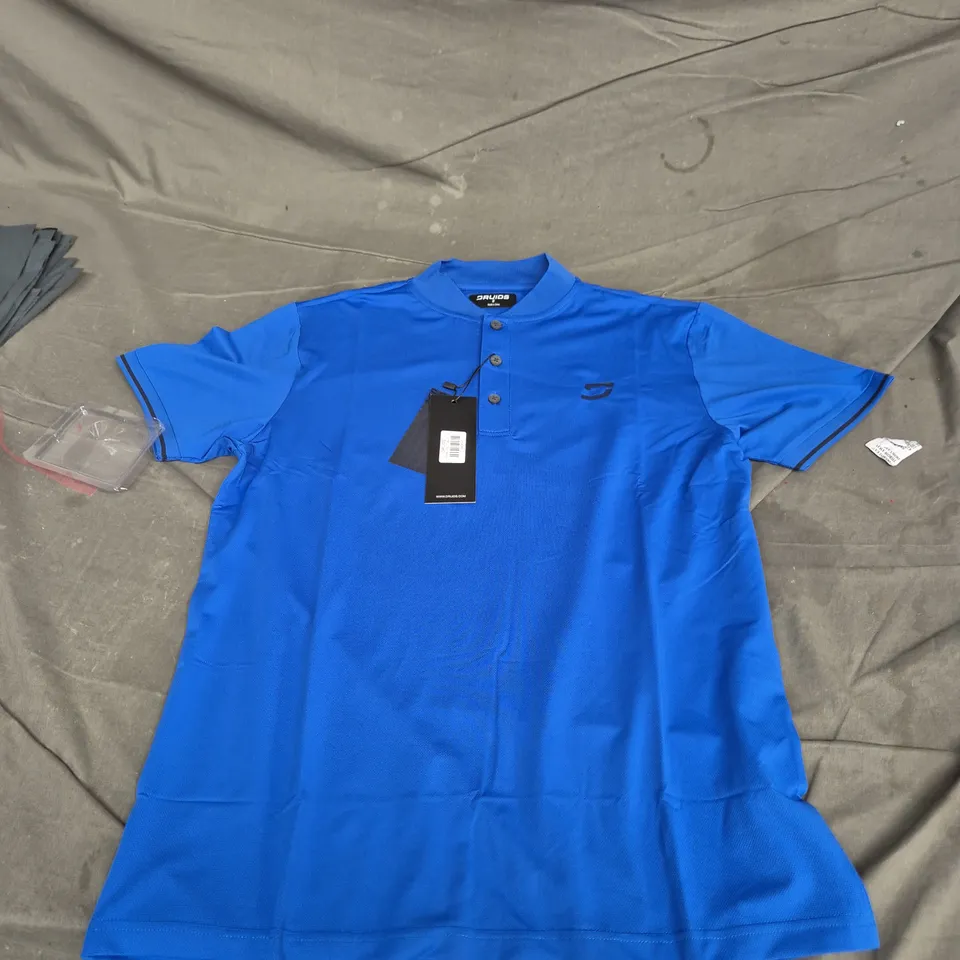 DRUIDS BLUE POLO SHIRT MEDIUM