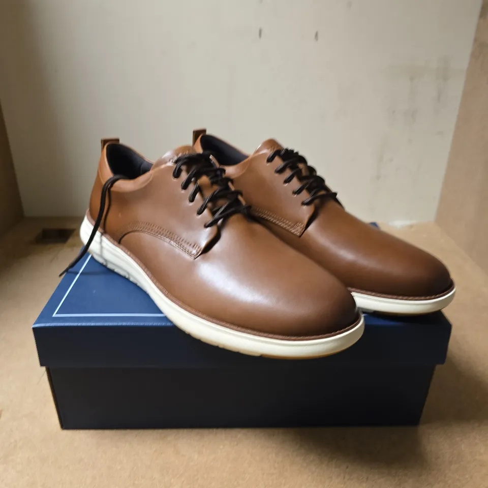COLE HAAN BROWN LEATHER OXFORD SHOES – UK 12