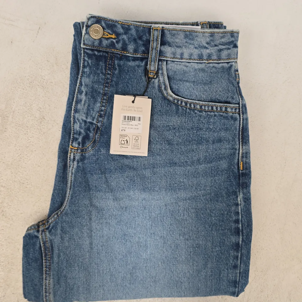 NOBODY'S CHILD PUTNEY BARREL JEANS IN BLUE SIZE UK 10R