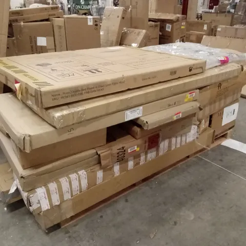 PALLET OF ASSORTED FLATPACK FURNITURE AND FURNITURE PARTS ETC