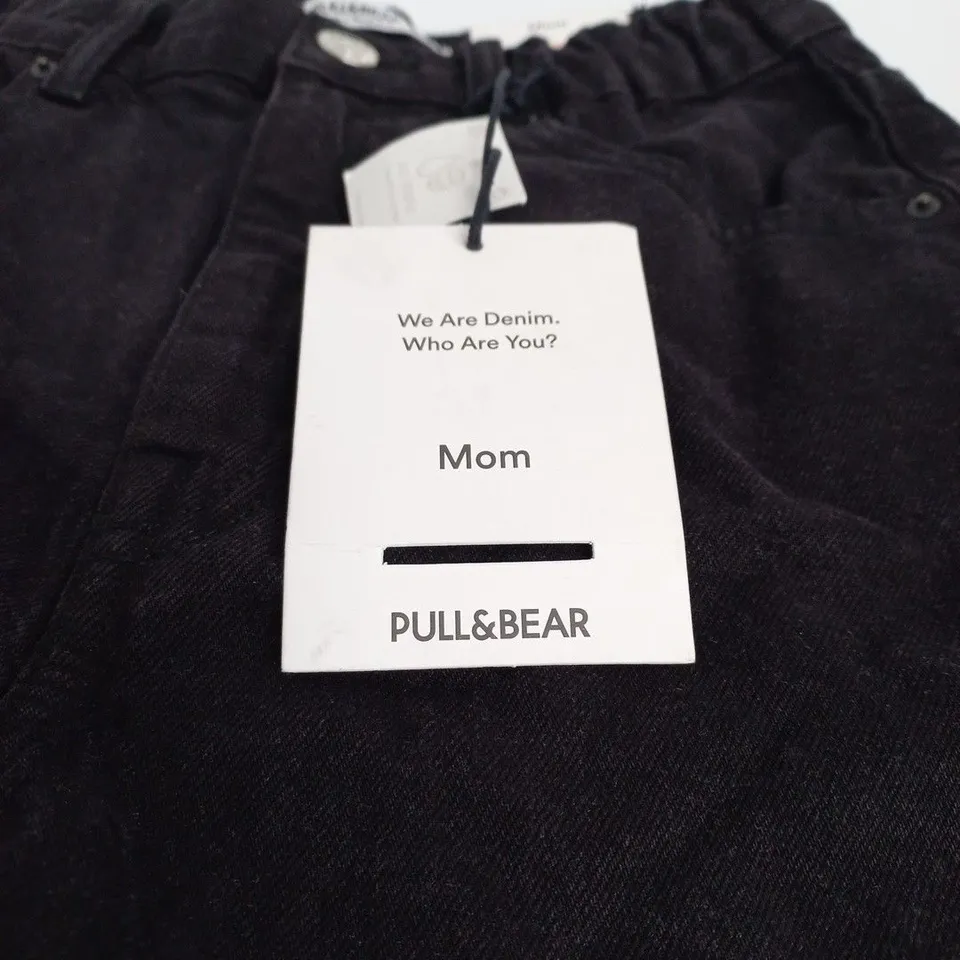 PULL&BEAR MOM DENIM SHORTS – BLACK, UK 6 (EU 34, US 2)