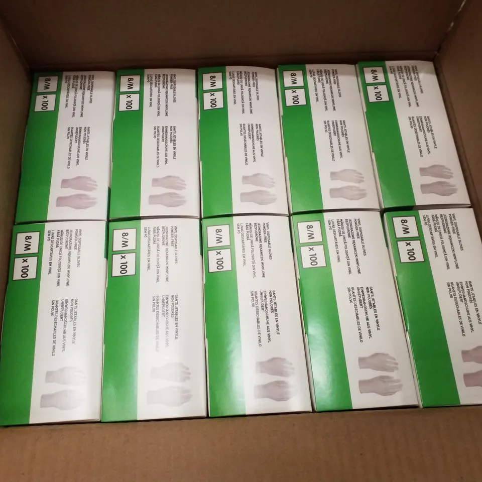 PALLET CONTAINING APPROXIMATELY 600 INTCO VINYL GLOVES 100PK MEDIUM