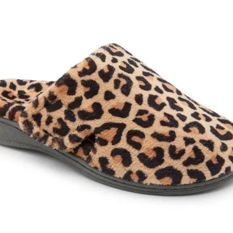 VIONIC GEMMA TERRY SLIPPERS NATURAL LEOPARD SIZE 7