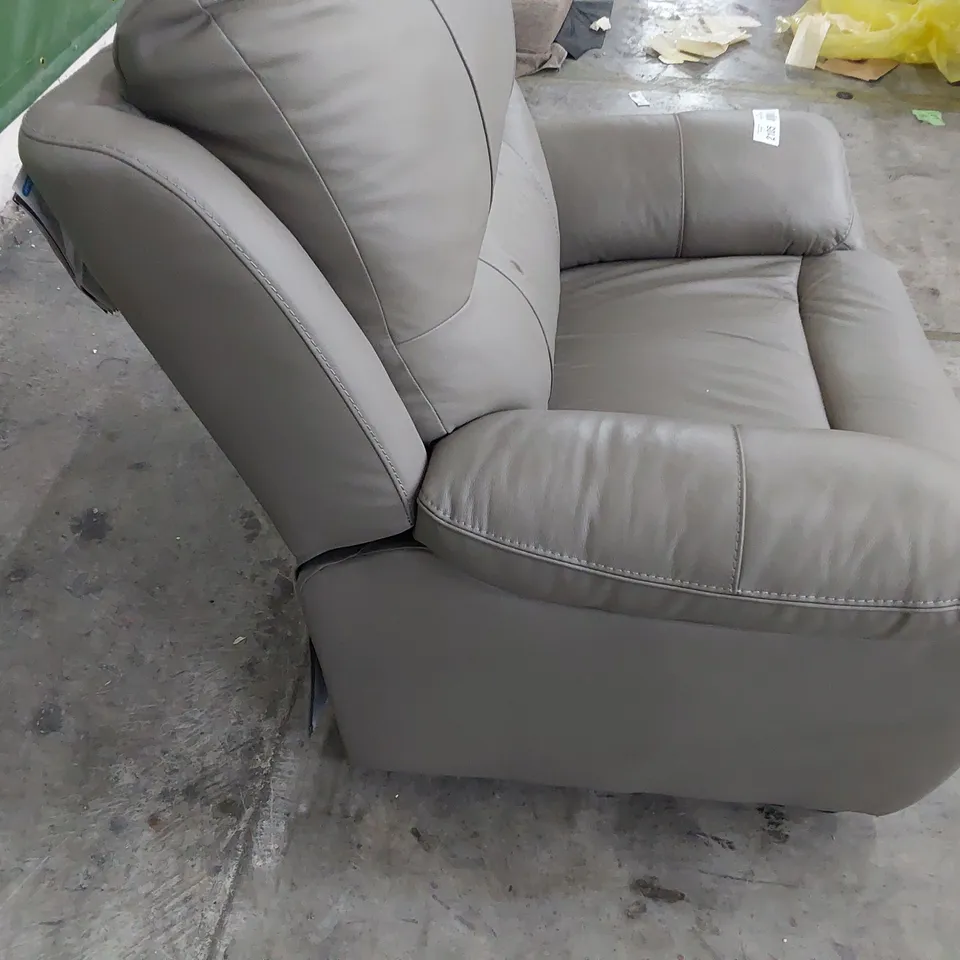 DESIGNER EASY CHAIR GREY LEATHER 