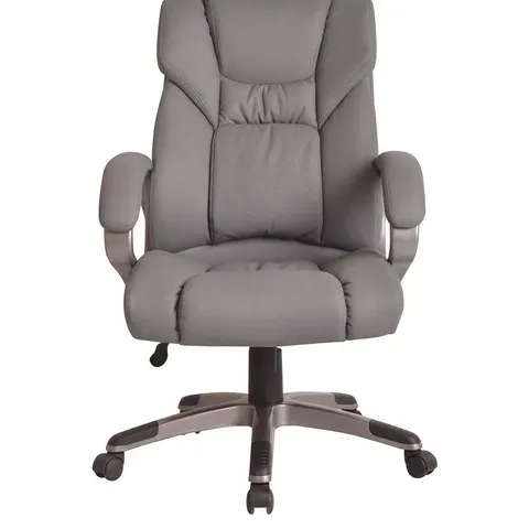 PU DIRECTORS GREY CHAIR - COLLECTION ONLY
