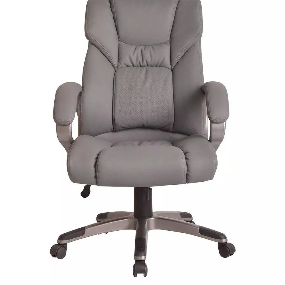 PU DIRECTORS GREY CHAIR - COLLECTION ONLY