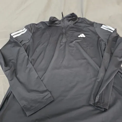 ADIDAS RUNNING ZIP TOP – BLACK, UK XL (US XL) WITH TAG