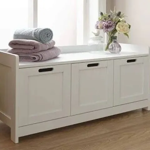 BOXED COLONIAL 3 DOOR STORAGE UNIT - WHITE (1 BOX)