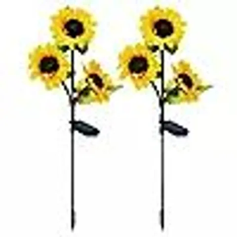 OUTLET GARDEN REFLECTION SET OF 2 FAUX LED SUNFLOWER STAKES