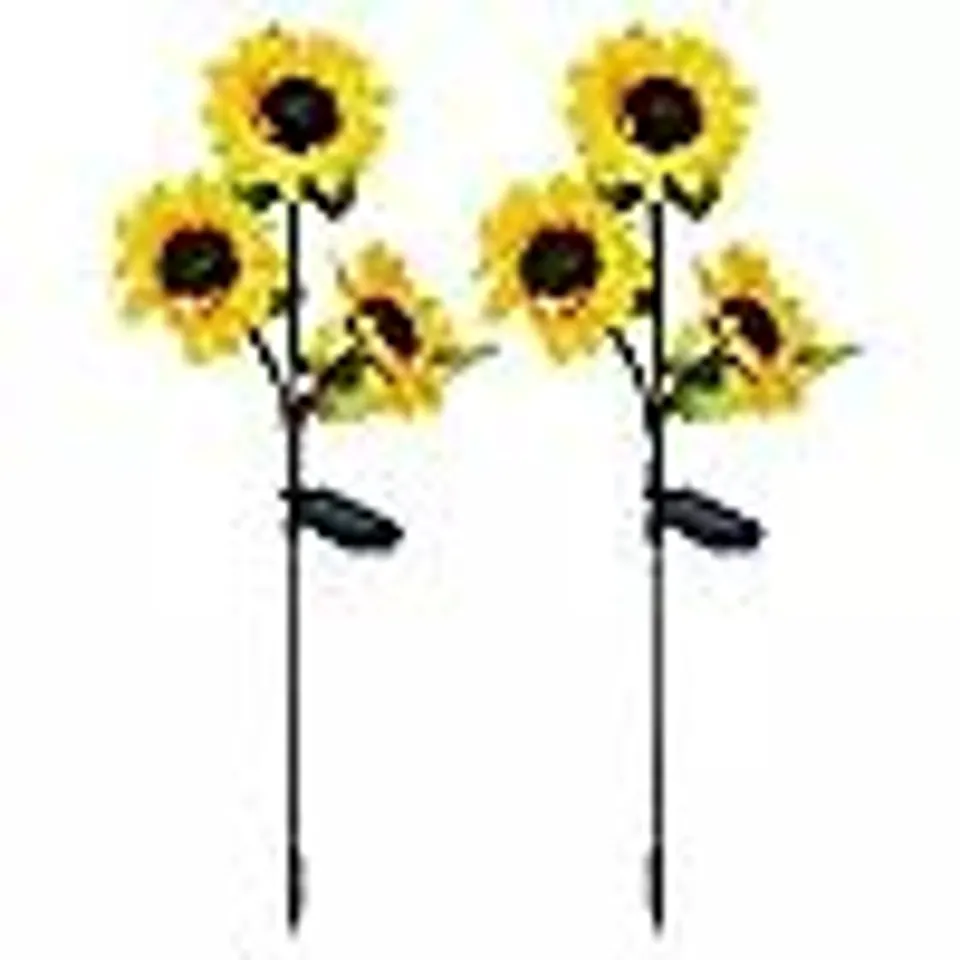 OUTLET GARDEN REFLECTION SET OF 2 FAUX LED SUNFLOWER STAKES