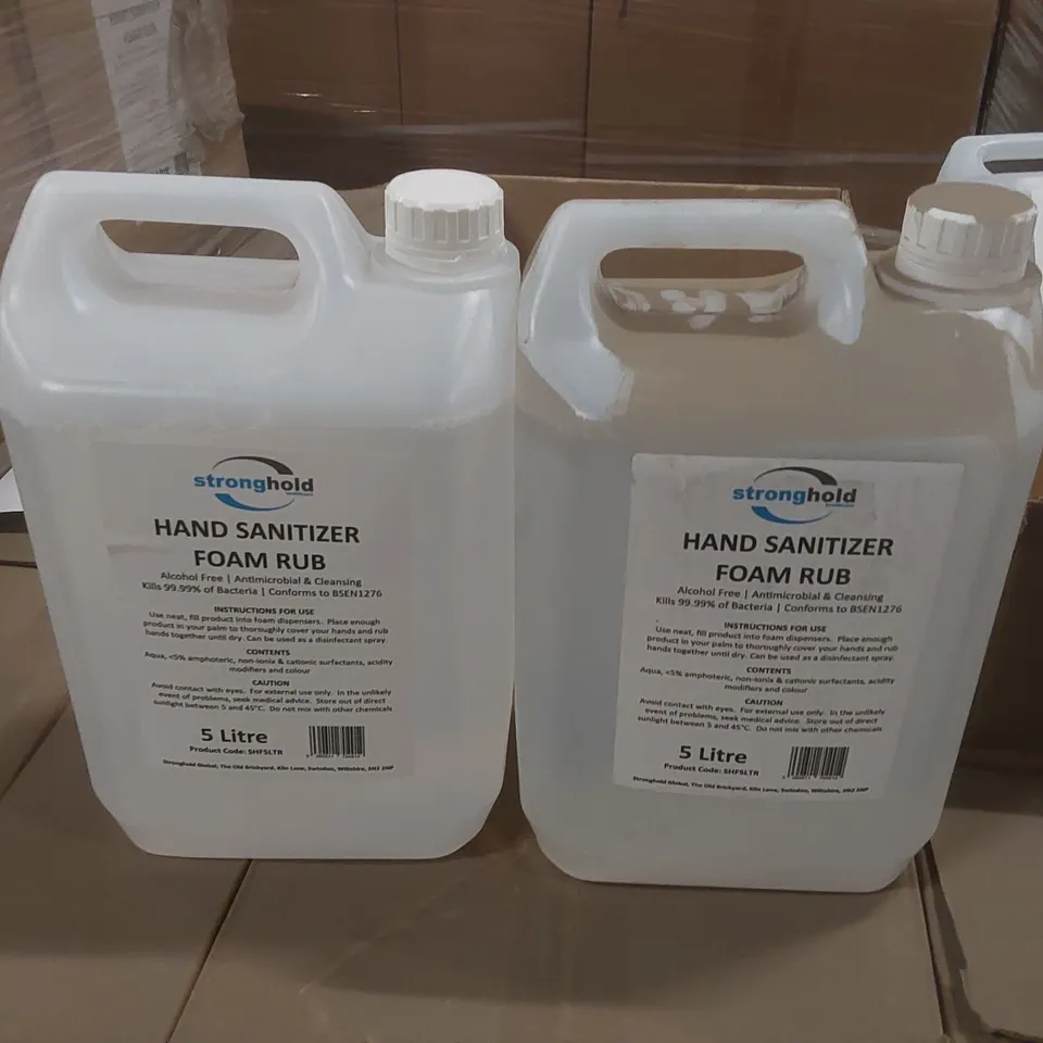 PALLET CONTAINING APPROXIMATELY 35x 5L STRONGHOLD HAND SANITIZER FOAM RUB