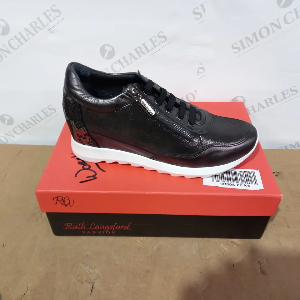 BOXED PAIR OF RUTH LANGSFORD TRAINERS- SIZE 39