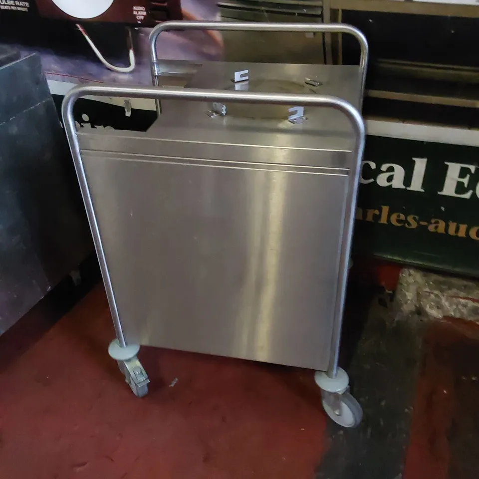 COMMERCIAL STAINLESS STEEL CATERING TROLLEY 