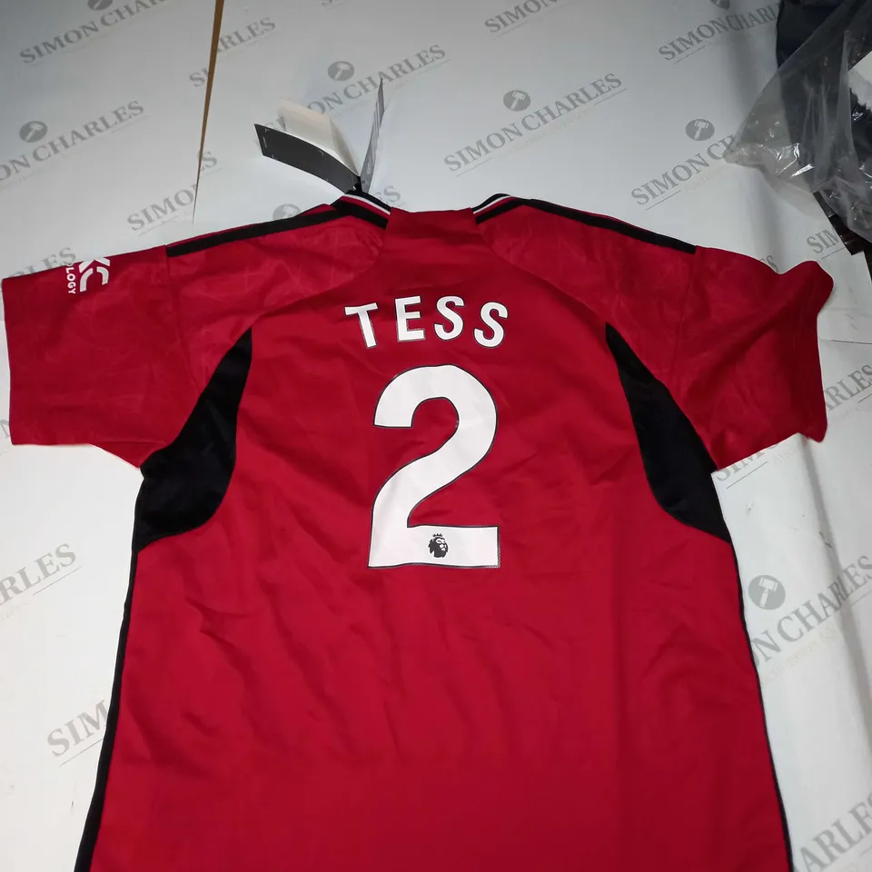 ADIDAS MANCHESTER UNITED NAMED FOOTBALL SHIRT - SIZE 26