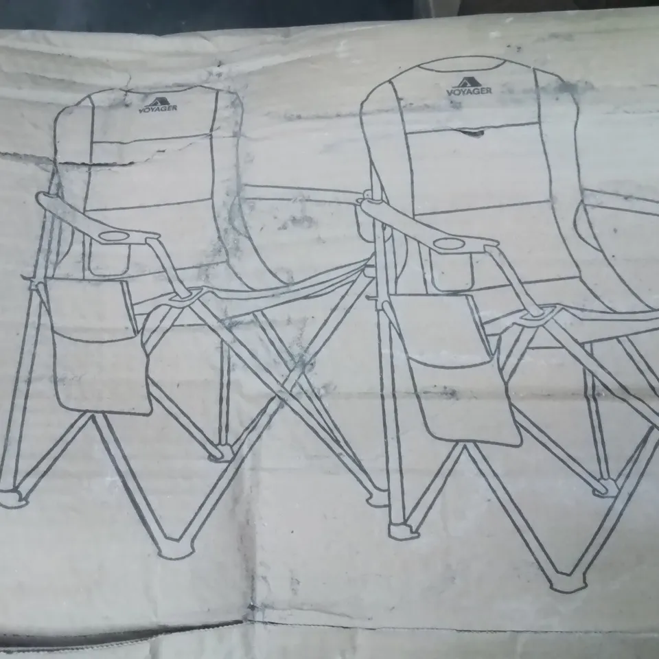 SET OF 2 PADDED CAMPING CHAIRS [COLOURS VARY]