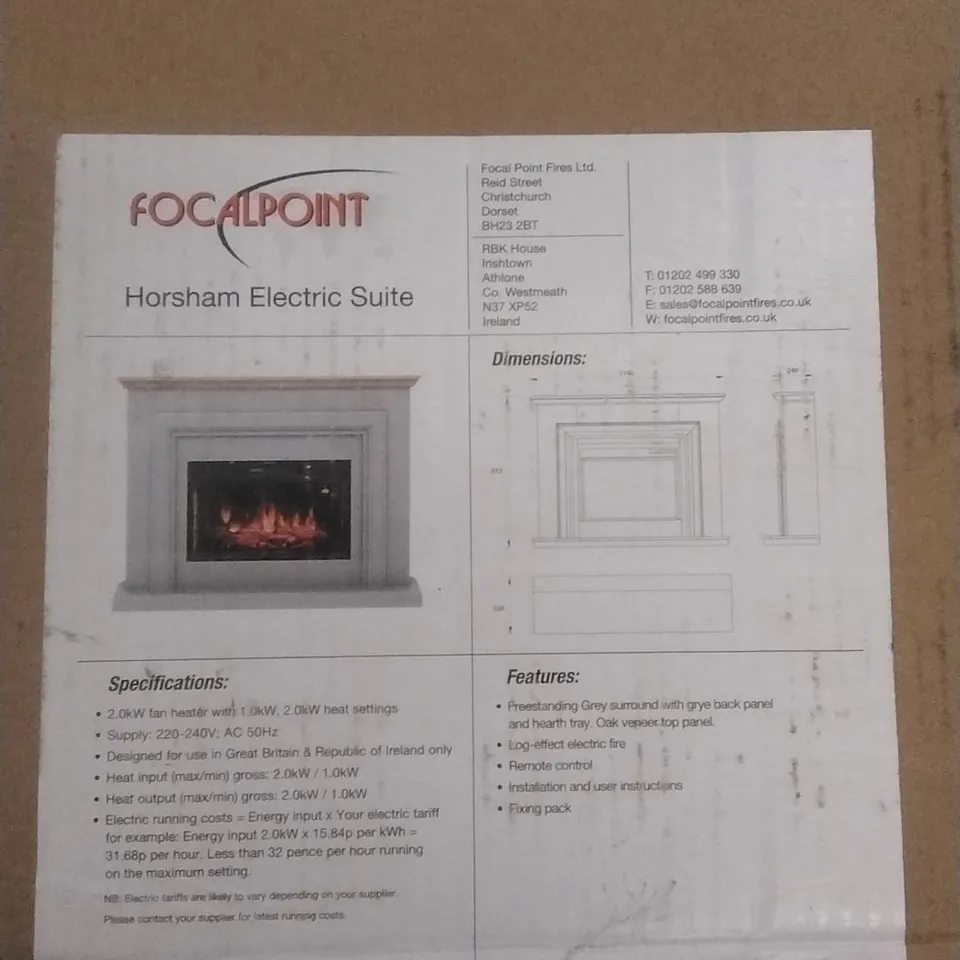 BOXED FOCAL POINT HORSHAM ELECTRIC SUITE GREY (SURROUND ONLY)