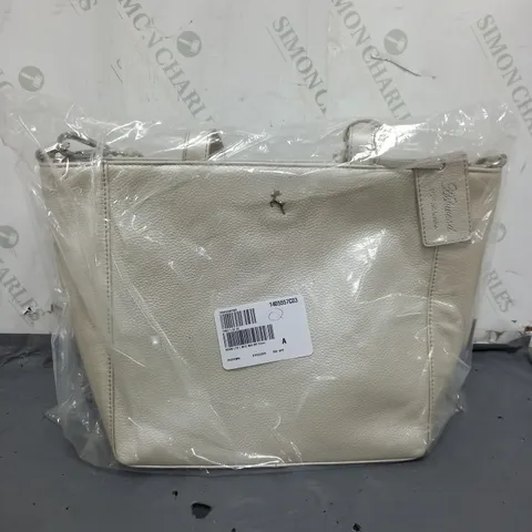 OSPREY LONDON WHITE FAUX LEATHER HANDBAG