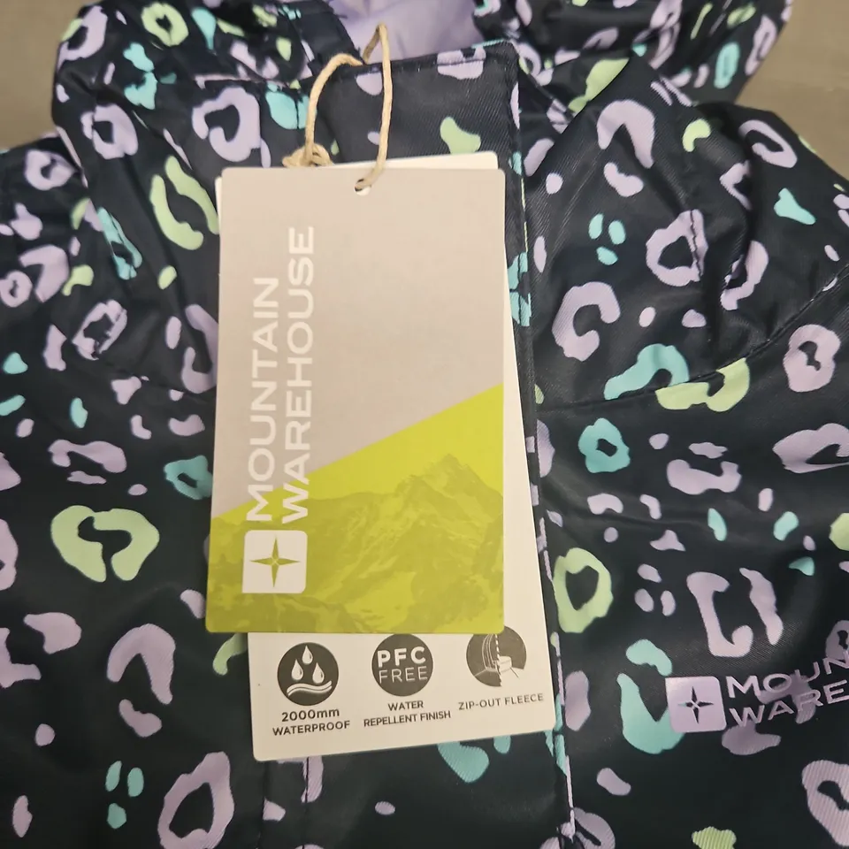MOUNTAIN WAREHOUSE ARIES PRINTED KIDS 3 IN 1 WATERPROOF JACKET IN NAVY MULTI - 11-12 YEARS