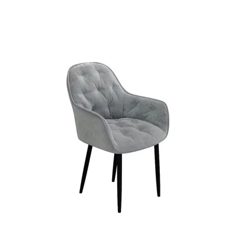 BOXED SET OF 2 ANIKA VELVET DINING CHAIRS IN GREY (1 BOX)