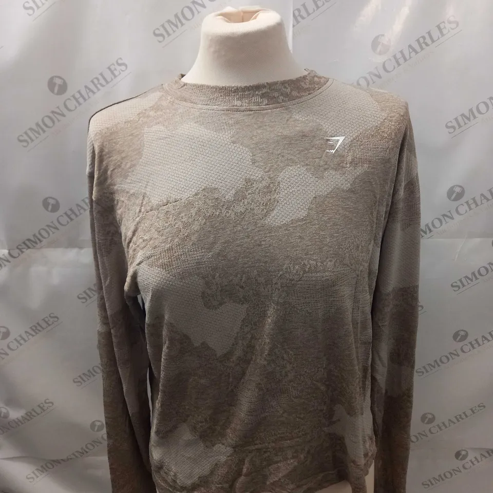 GYMSHARK LONG SLEEVE TRAINING SHIRT SIZE M