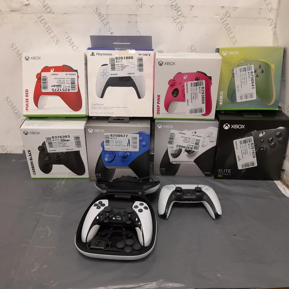 10 ASSORTED GAMING CONTROLLERS TO INCLUDE PLAYSTATION AND XBOX 