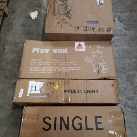 PALLET CONTAINING ASSORTED PRODUCTS INCLUDING FOLDABLE MATTRESS, PLAYPEN, PLAY MAT & OFFICE CHAIR