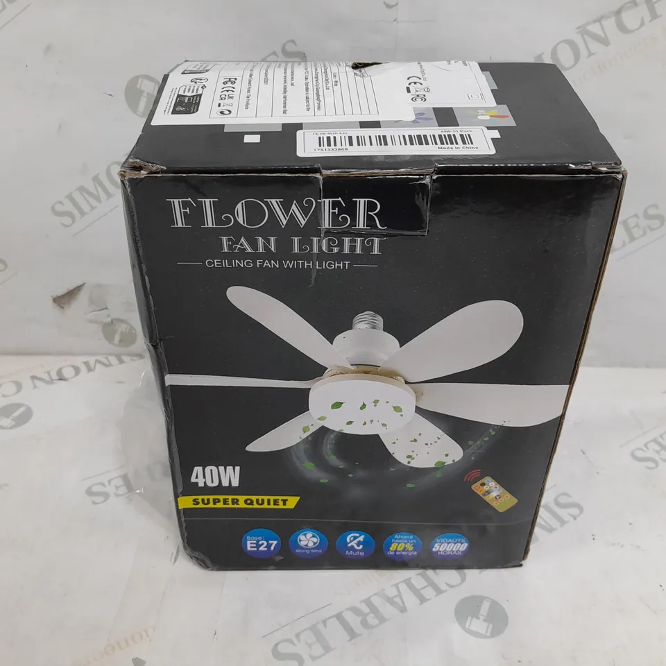 BOXED FLOWER FAN LIGHT