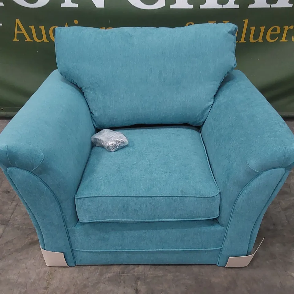 DURY FABRIC ARMCHAIR - TEAL  RRP £449
