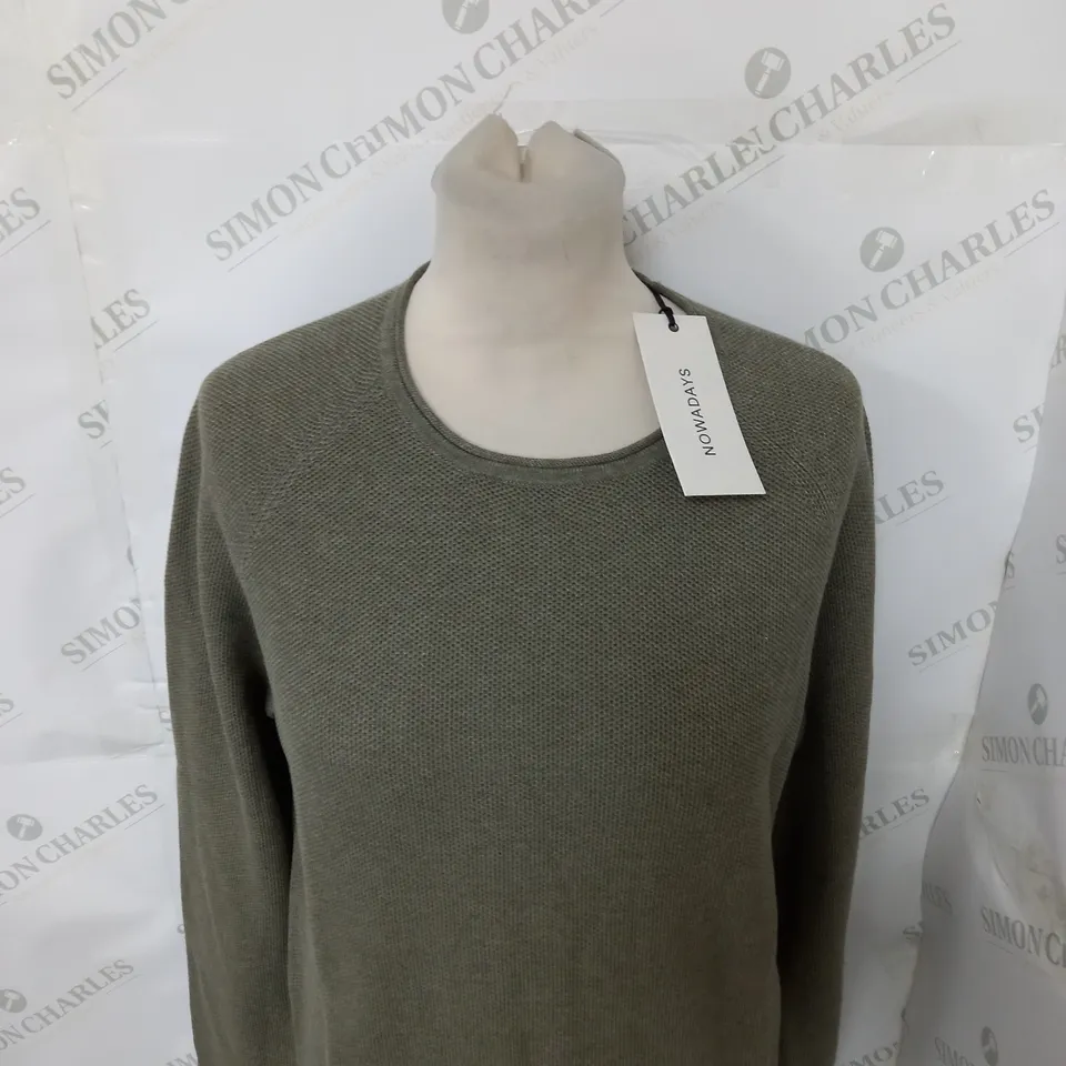 NOWADAYS OIL GREEN KNITTED JUMPER SIZE S