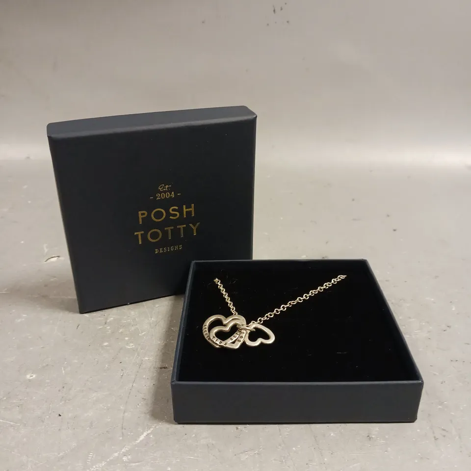 POSH TOTTY HEART TRIO PERSONALISED NECKLACE 