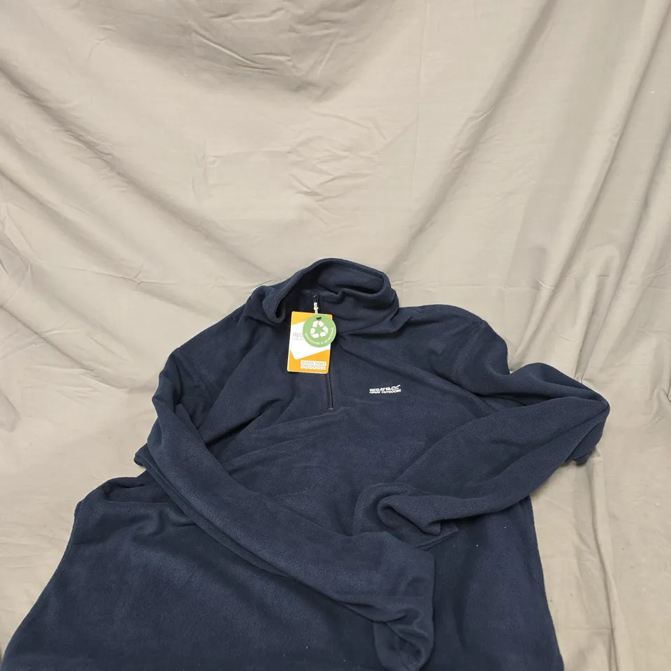 REGATTA THOMPSON FLEECE NAVY, MEN'S ZIP-NECK FLEECE, UK M