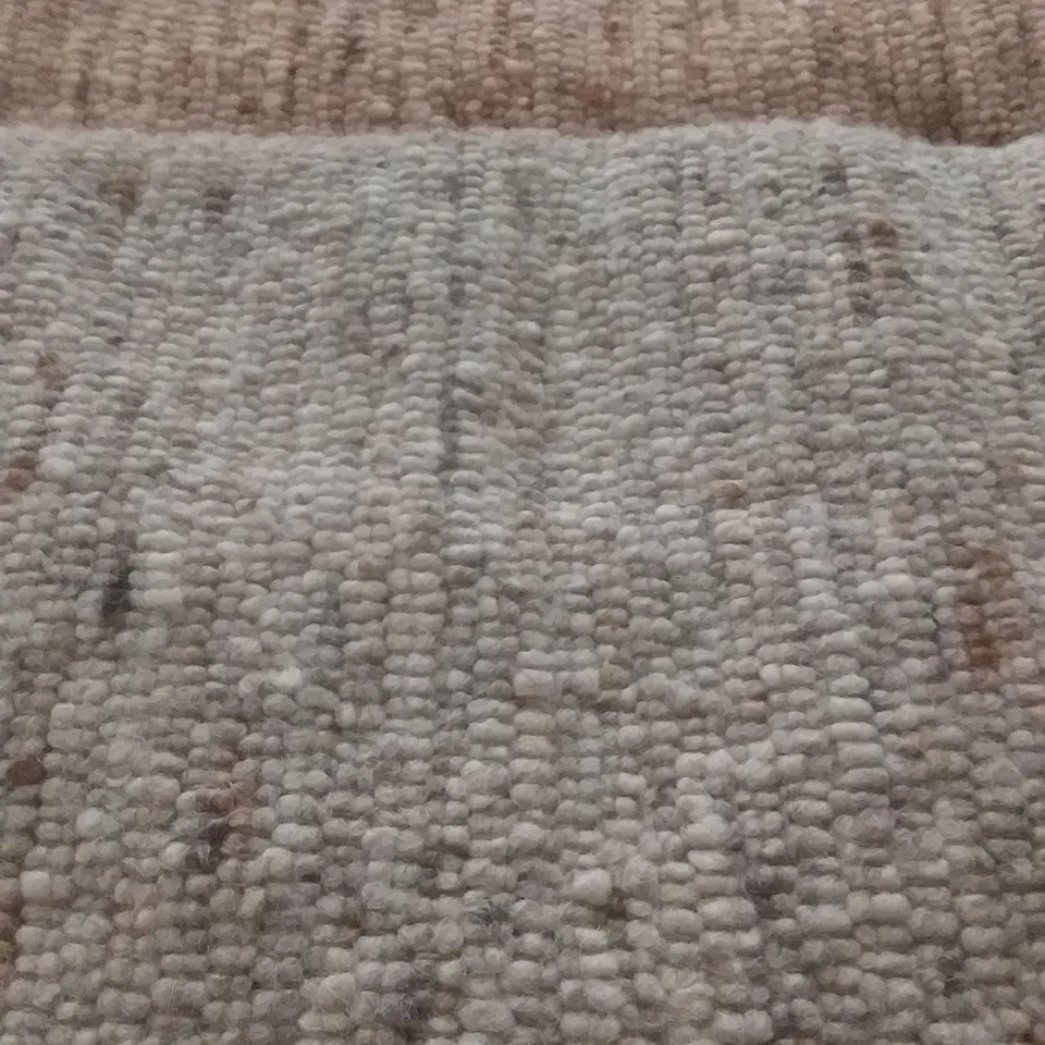 HAND WOVEN LIGHT WOOL RUG - 200 X 240CM