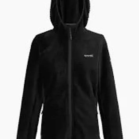 BRAND NEW REGATTA WOMENS ENDRA HOODED FLEECE JACKET IN BLACK - UK SIZE 10