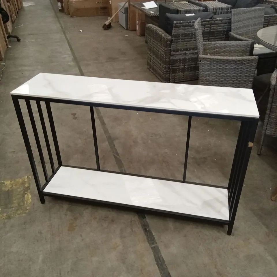 DESIGNER MARBLE TOP CONSOLE TABLE