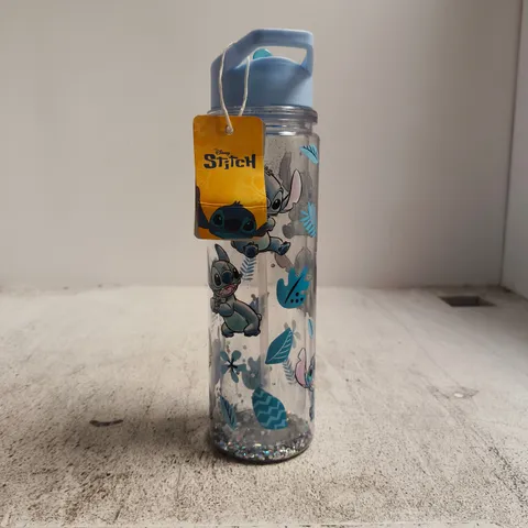 DISNEY STITCH GLITTER WATER BOTTLE WITH STRAW TAGGED