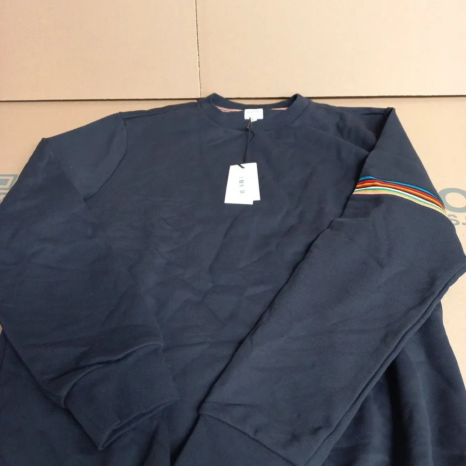 PAUL SMITH SWEATSHIRT WITH STRIPE ARM DETAIL – NAVY, SIZE L