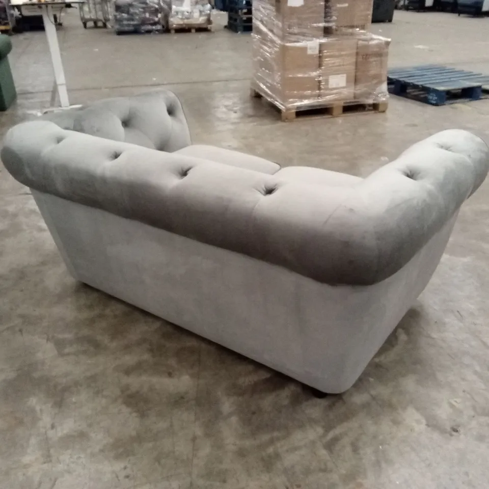 AUDLEY 2 SEATER CHESTERFIELD SOFA, GREY HOUSE VELVET